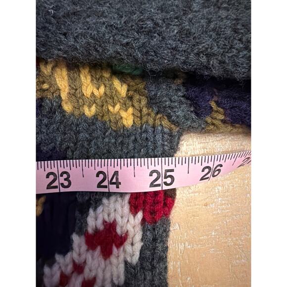 Rare Vintage GAP Hand-Knit Wool Cardigan – Bold Floral szL - Picture 7 of 8